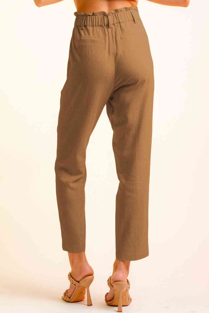 CALORA_ Yulia - cropped broek met knopen aan de zijkant