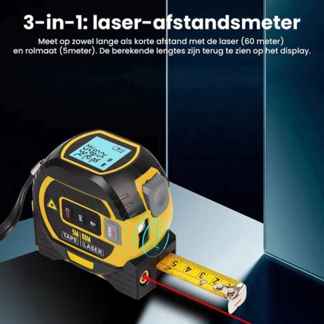 CALORA_ Duratex | 3-in-1 Infrarood Laser Meetlint - Laser & Traditioneel Rolmaat in eén