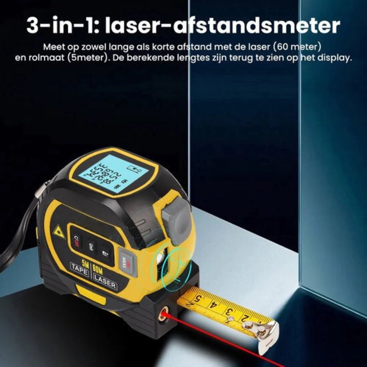 CALORA_ Duratex | 3-in-1 Infrarood Laser Meetlint - Laser & Traditioneel Rolmaat in eén