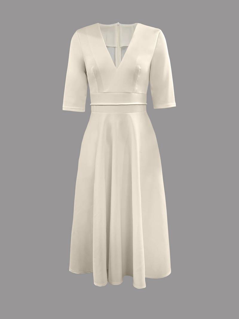 CALORA_ Fundira | Retro 60s A-lijn Maxi Swing Jurk