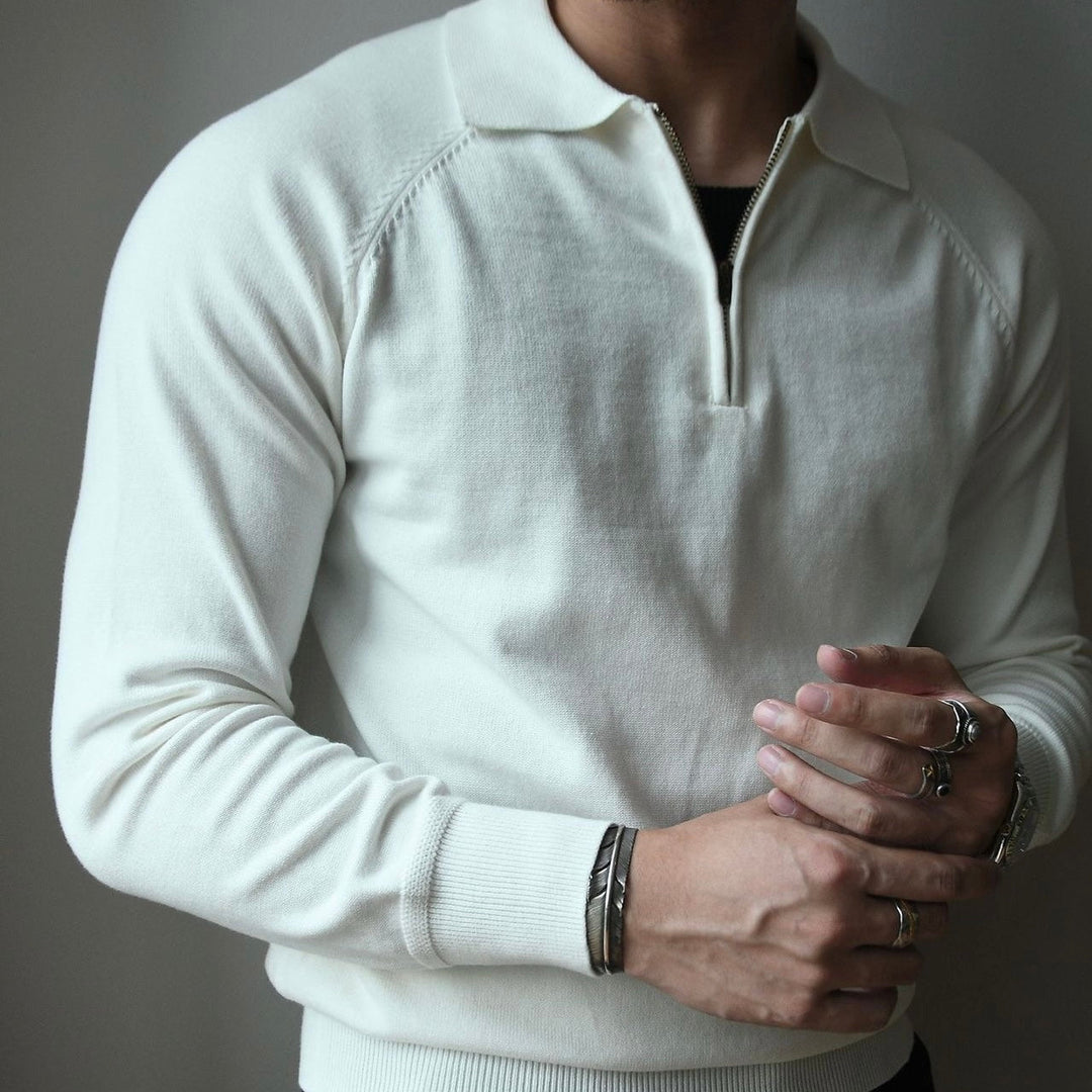 Quarter Zip Polo - Poloshirt met Kwartrits en Raglan Mouwen