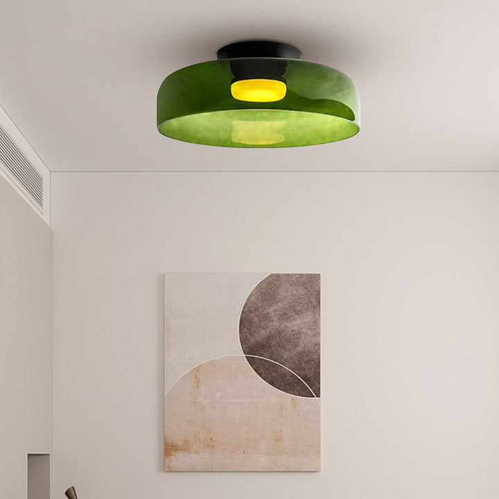 CALORA_ Middeleeuwse Flush Mount Glazen Plafondlamp - D42 x H11cm, D40 x H18cm, D42 x H26cm