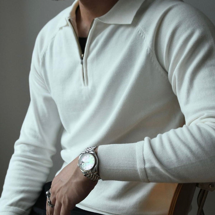 Quarter Zip Polo - Poloshirt met Kwartrits en Raglan Mouwen