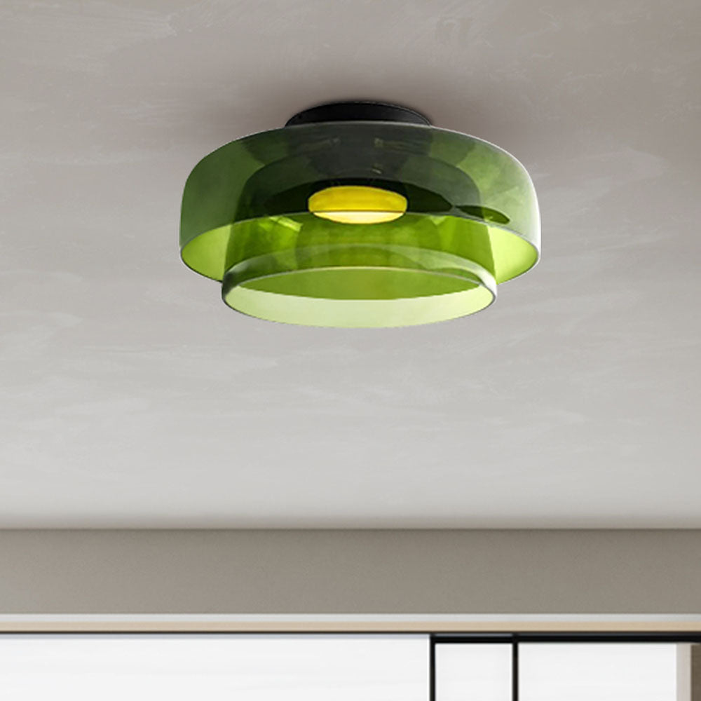CALORA_ Middeleeuwse Flush Mount Glazen Plafondlamp - D42 x H11cm, D40 x H18cm, D42 x H26cm