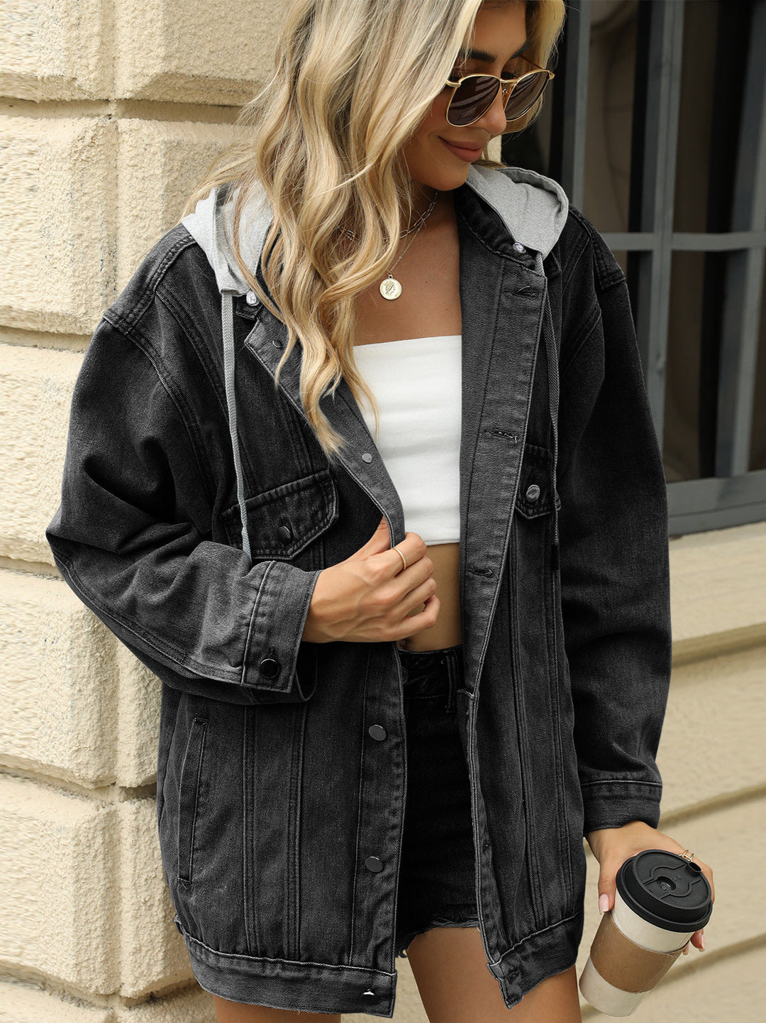CALORA_ Oversized Spijkerjack in Street Style met Casual Look