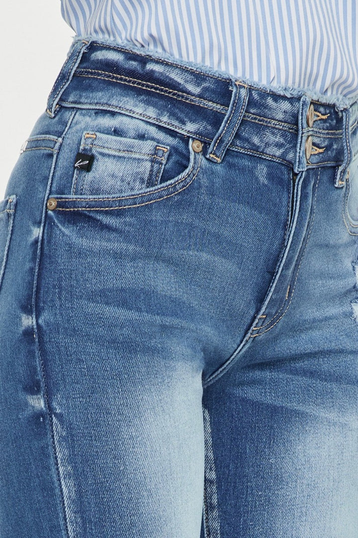 Gewassen denim skinny Spijkerbroek met ruwe rand