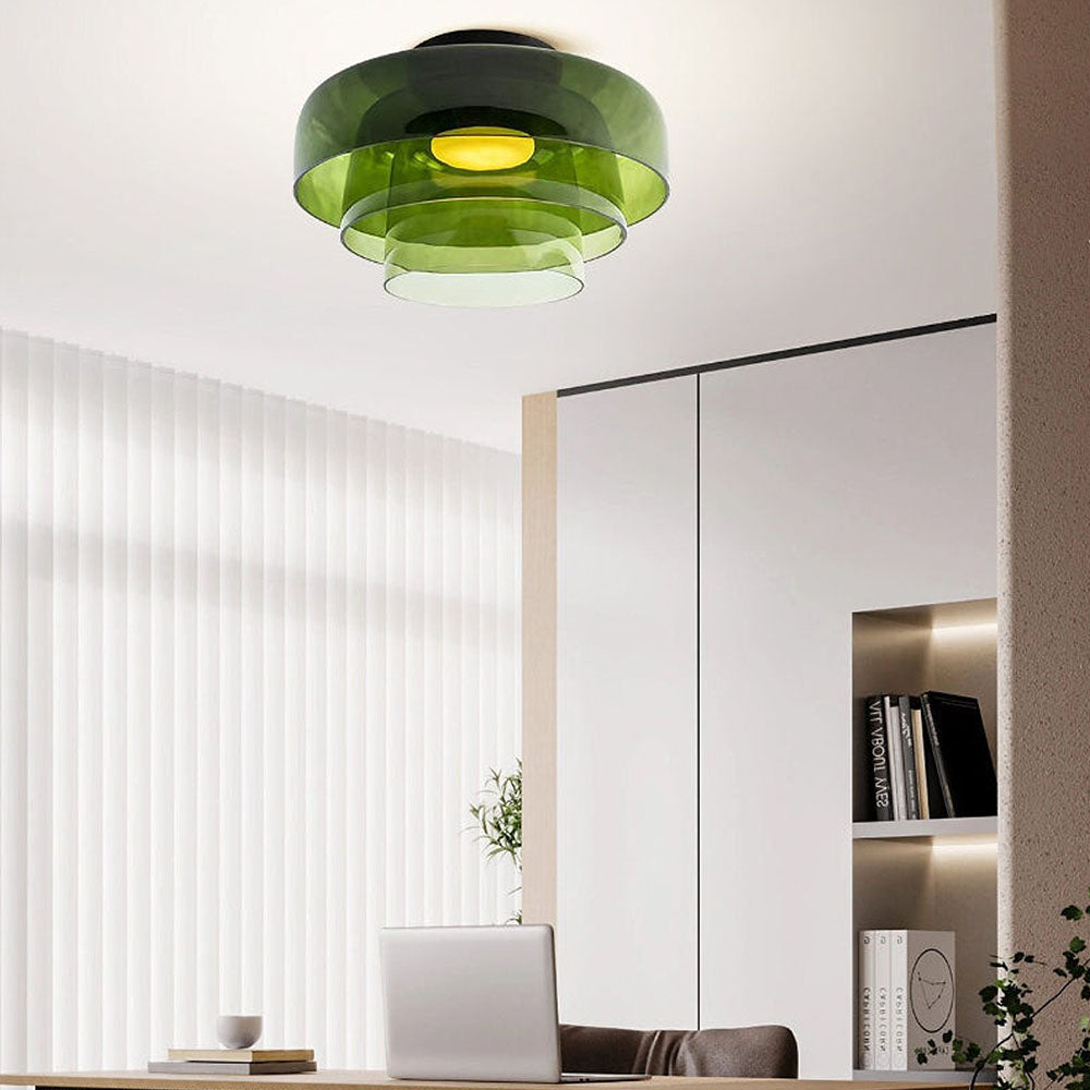CALORA_ Middeleeuwse Flush Mount Glazen Plafondlamp - D42 x H11cm, D40 x H18cm, D42 x H26cm