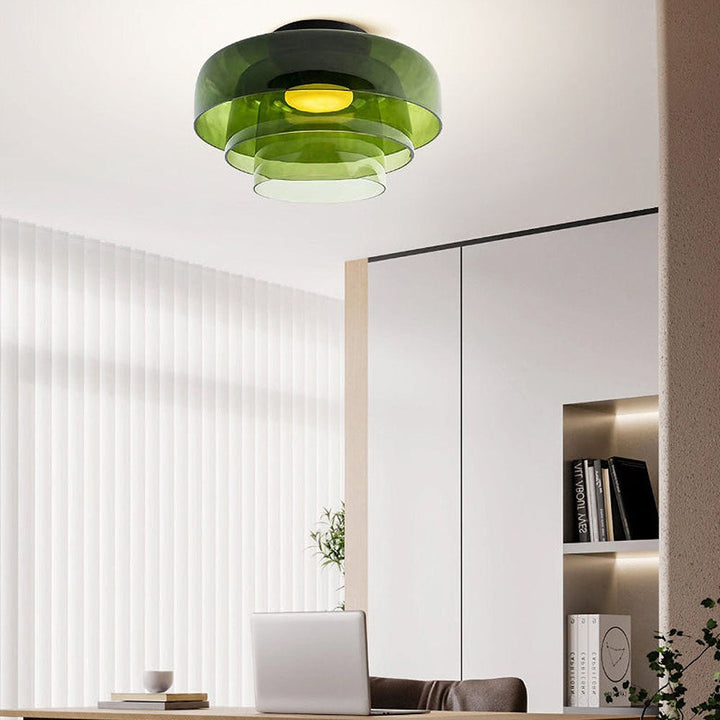 CALORA_ Middeleeuwse Flush Mount Glazen Plafondlamp - D42 x H11cm, D40 x H18cm, D42 x H26cm