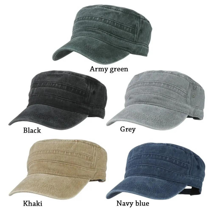 CALORA_ Heren Retro Army Pet met Klassiek Militair Ontwerp en Modernen Accenten