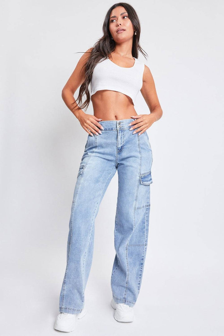 Faelyn | Rechte Cargo-Jeans met hoge taille