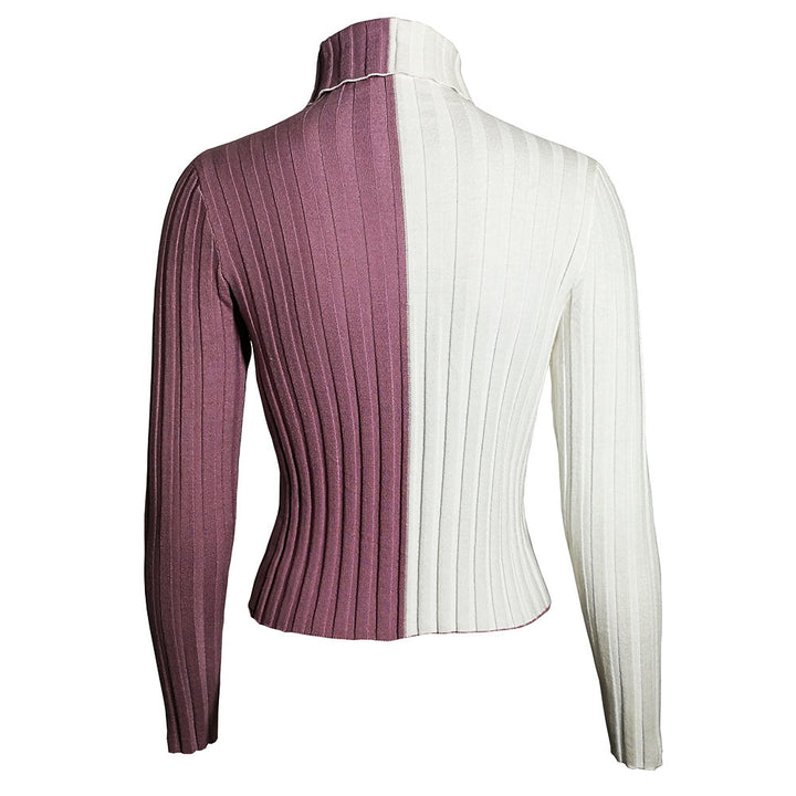 CALORA_ Coltrui met Lange Mouwen en Stiksels - Roze Wit