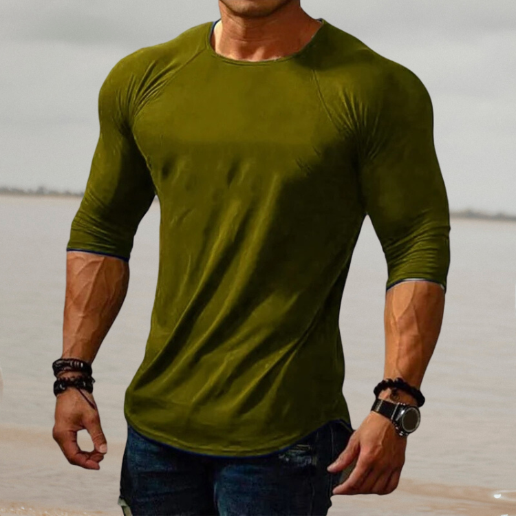 CALORA_ Vincenzo & Co | Slim fit stretch shirt met lange mouwen