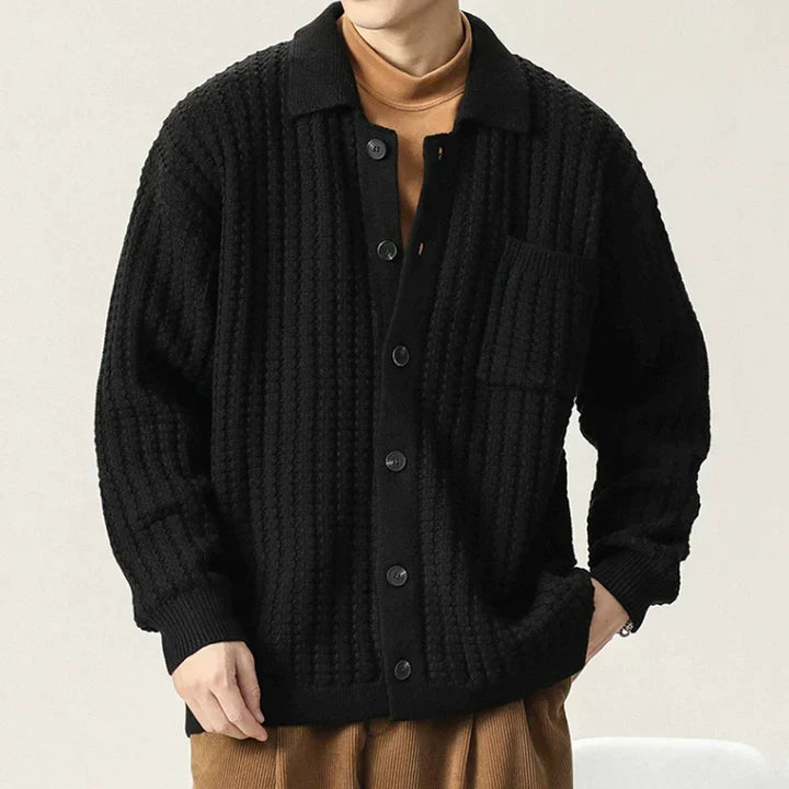 CALORA_ Oversized gebreid vest met kraag en kopen