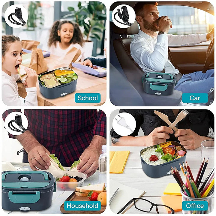 CALORA_ FreshPrep | 2-in-1 RVS Verwarmbare Lunchbox - 1.5L - voor onderweg