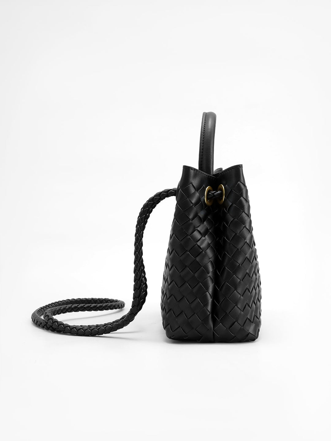 Ravelli | Metalen twist detail Schouder en Handtas in Vegan Leer