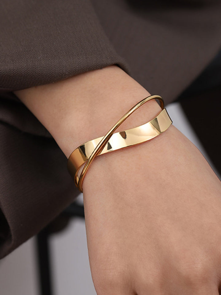 Lunara | Eenvoudige platte gouden armband