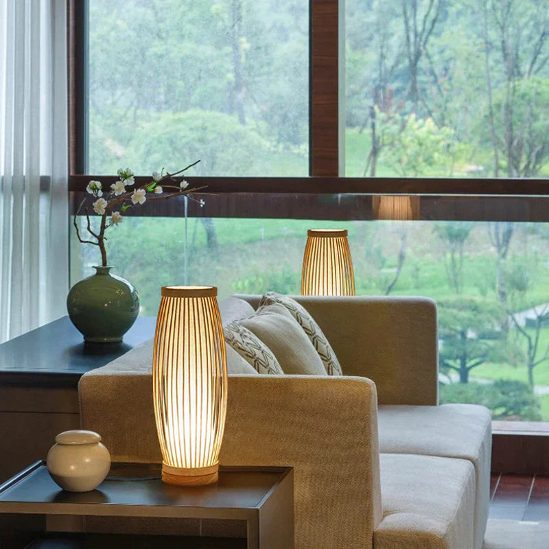 CALORA_ Kiyomi Japanse Stijl Lamp - Zen-inspiratie en Natuurlijke Materialen