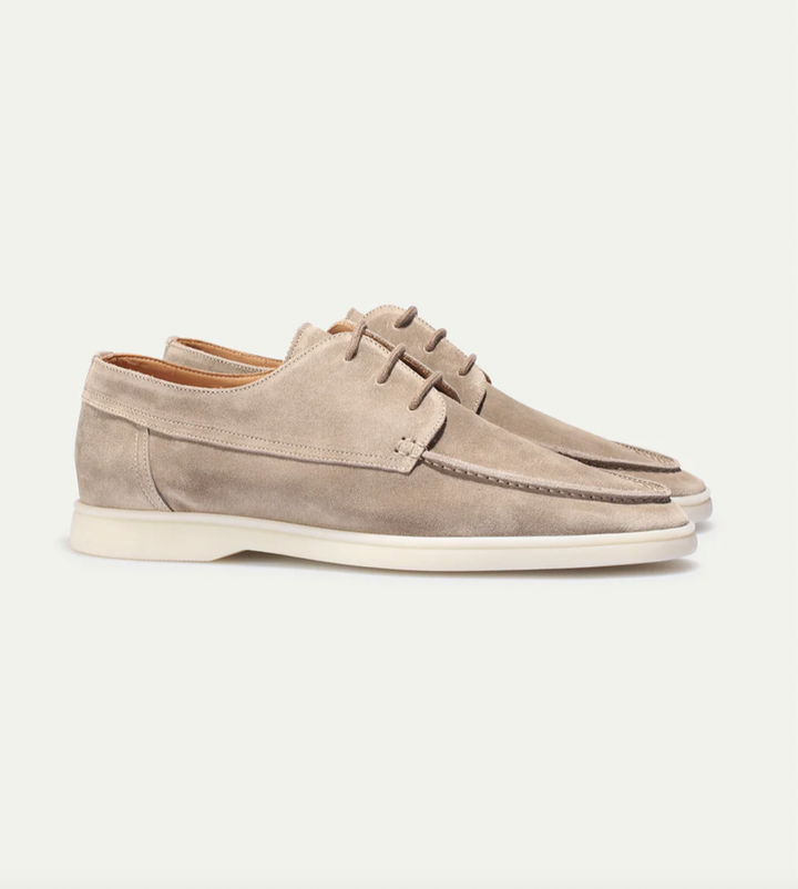 Vincenzo | Comfortabele Suede Leren Loafers witte zool