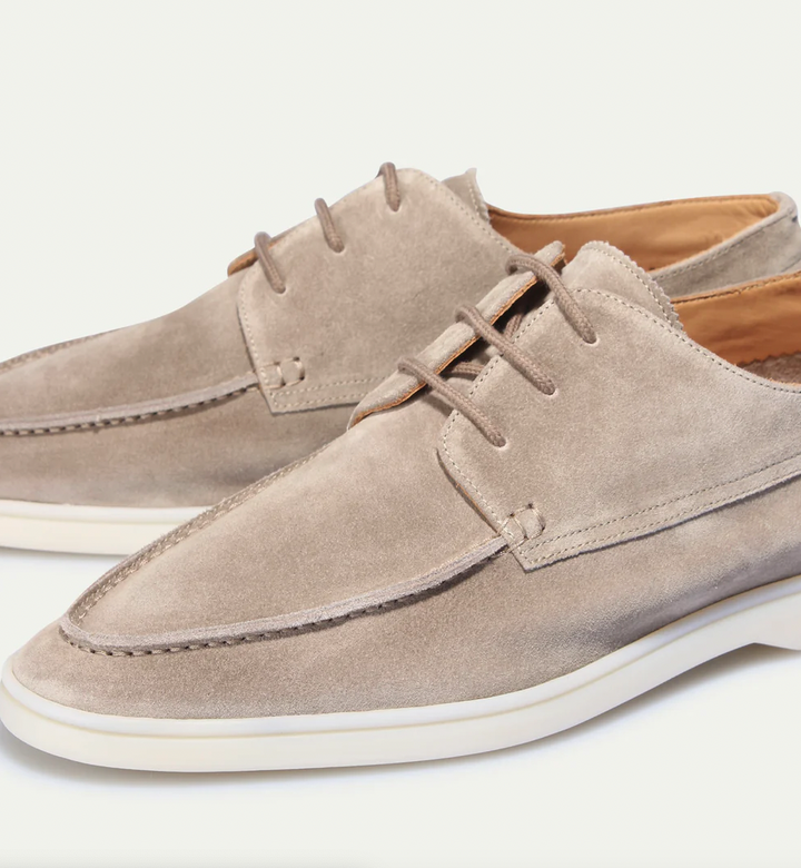 Vincenzo | Comfortabele Suede Leren Loafers witte zool