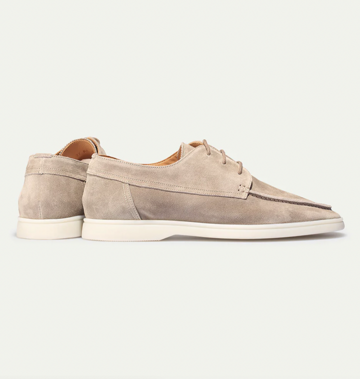 Vincenzo | Comfortabele Suede Leren Loafers witte zool