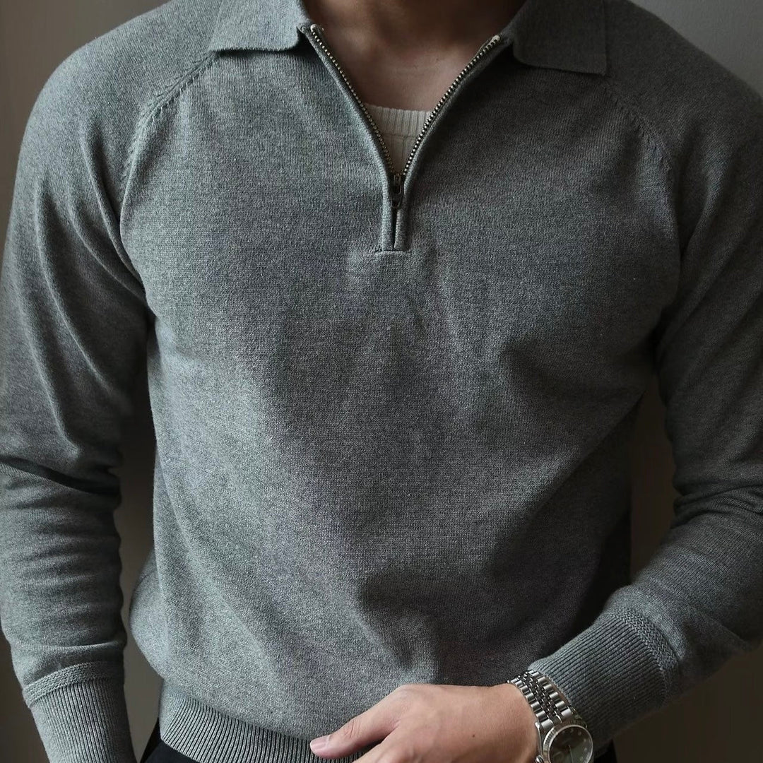 Quarter Zip Polo - Poloshirt met Kwartrits en Raglan Mouwen