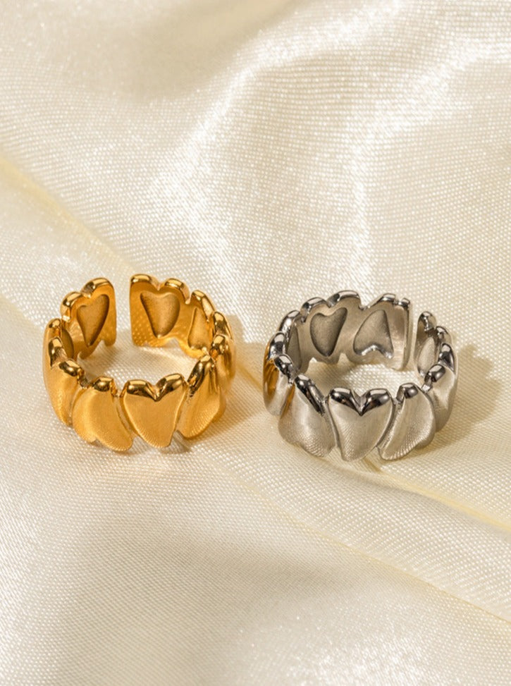 CALORA_ 18K Gouden RVS Liefde Open Ring
