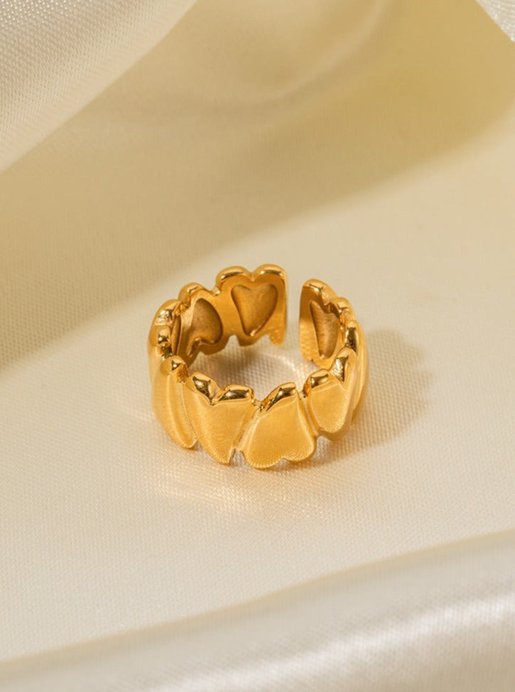 CALORA_ 18K Gouden RVS Liefde Open Ring