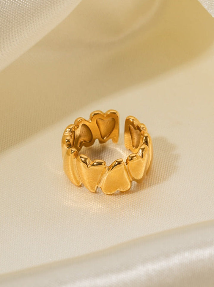 CALORA_ 18K Gouden RVS Liefde Open Ring