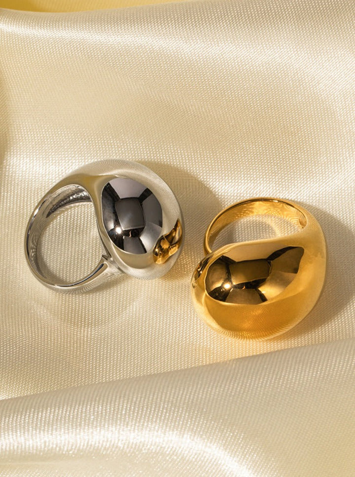 CALORA_ 18K Gouden Roestvrijstalen Gesloten Ring
