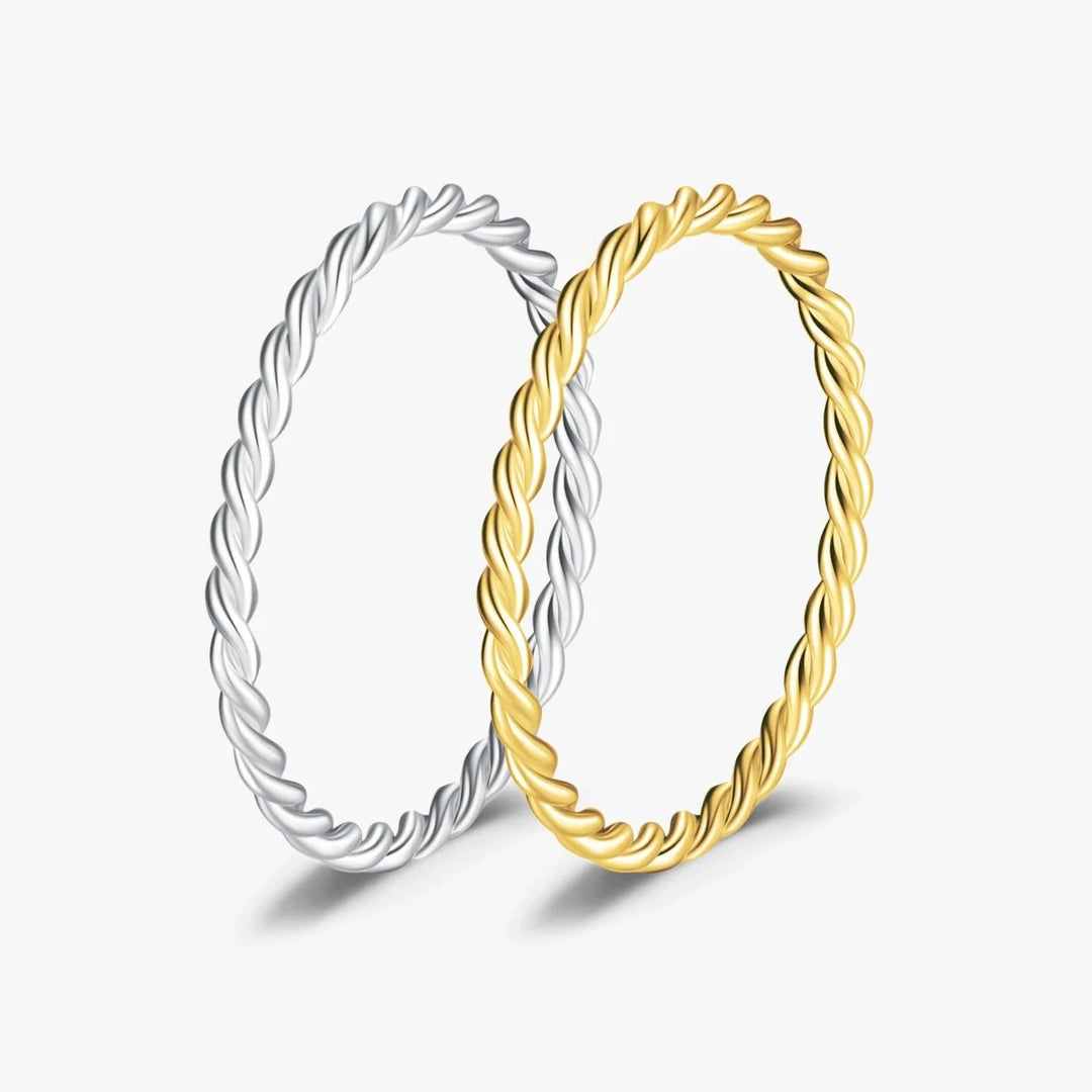 CALORA_ 925 Sterling Silver Minimalistische Draaibare Stapelbare Mode Ring