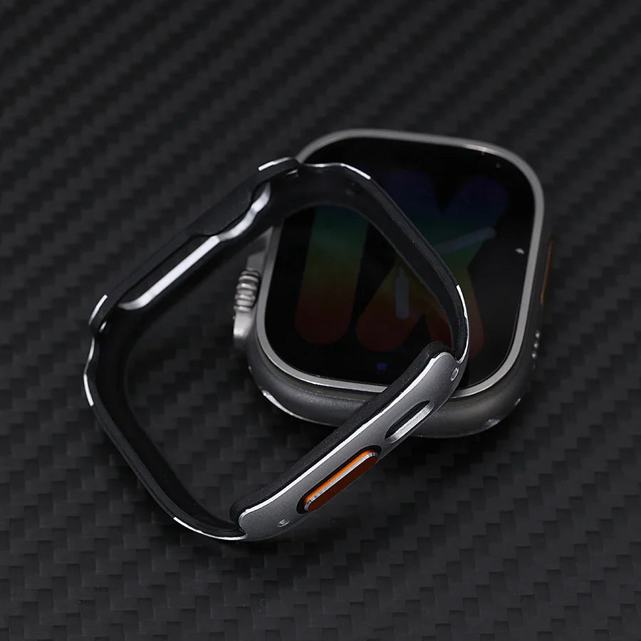 CALORA_ Aluminiumlegering Case Voor Apple Watch Ultra met Volledige Bescherming