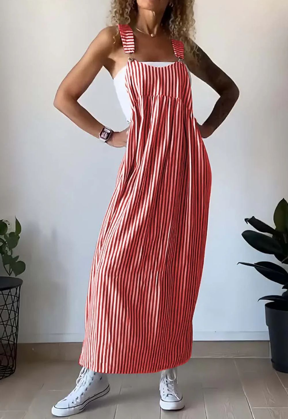 CALORA_ Arlette | Casual Gestreepte Jumpsuit