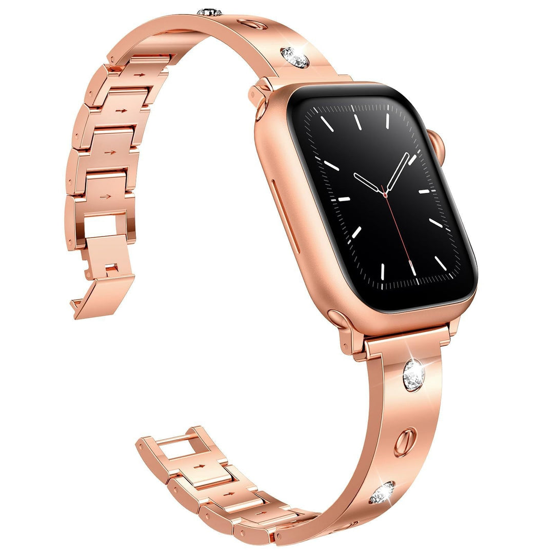 CALORA_ Armband met Metalen Gesp en Diamanten voor Apple Watch