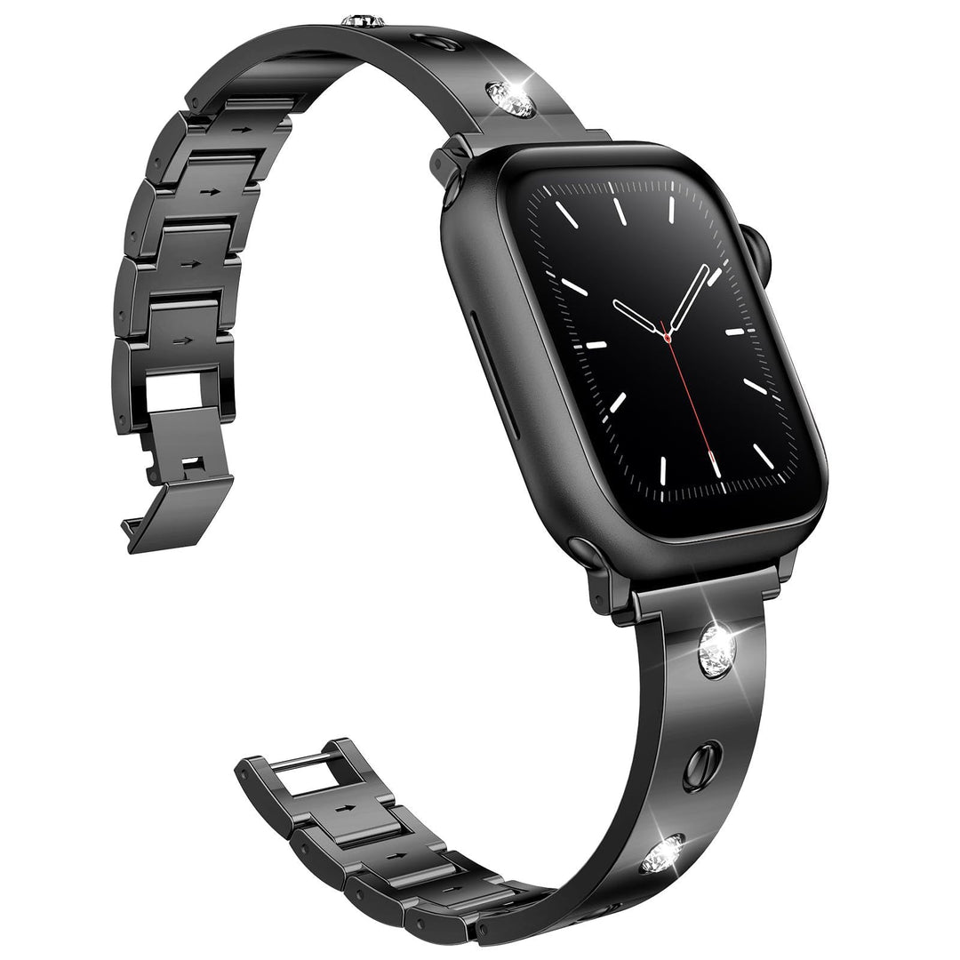 CALORA_ Armband met Metalen Gesp en Diamanten voor Apple Watch
