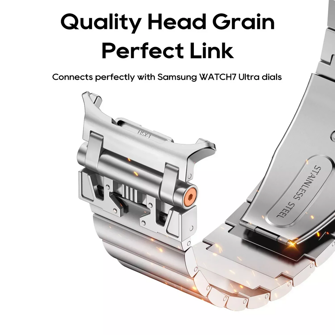 CALORA_ Armor RVS Band Voor Samsung Watch 7 Ultra van Hoogwaardig Staal