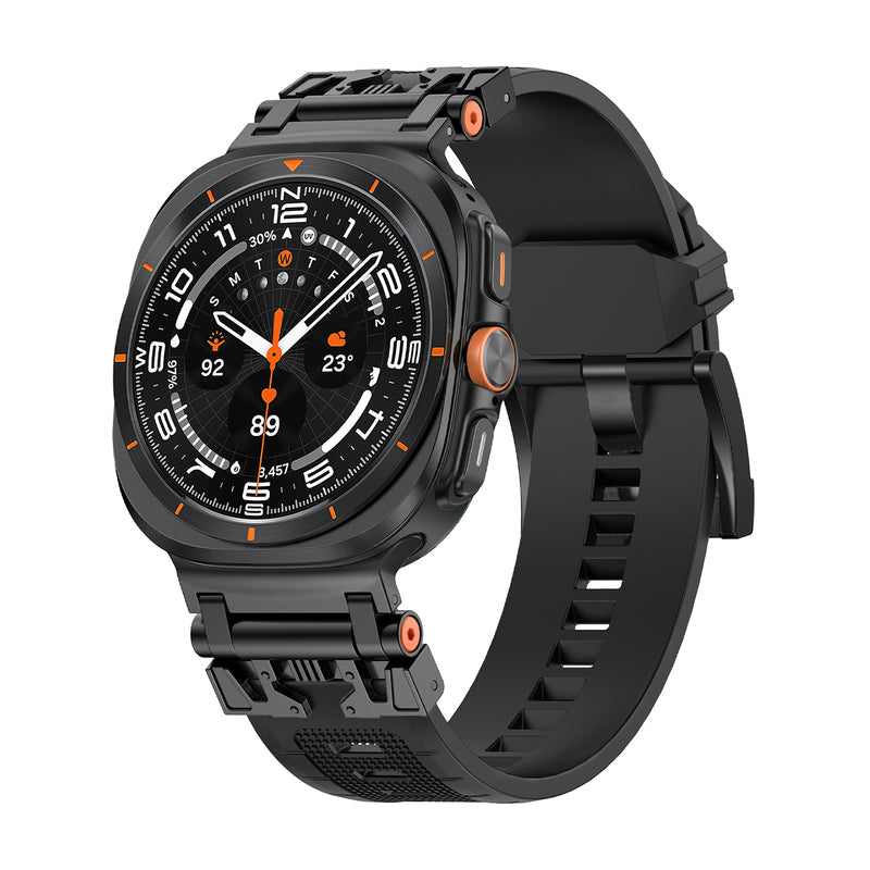 CALORA_ Armor Siliconen Band Voor Samsung Watch 7 Ultra Verstelbaar en Comfortabel
