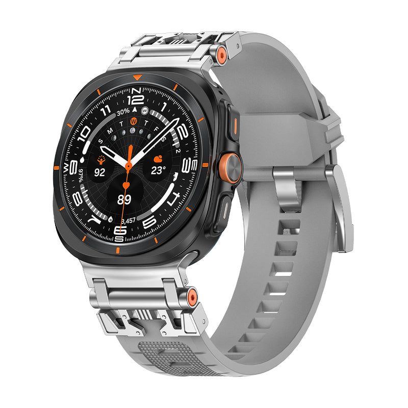 CALORA_ Armor Siliconen Band Voor Samsung Watch 7 Ultra Verstelbaar en Comfortabel