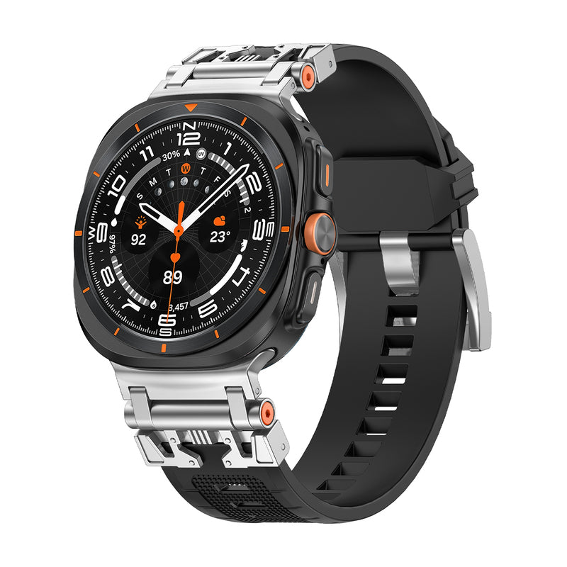 CALORA_ Armor Siliconen Band Voor Samsung Watch 7 Ultra Verstelbaar en Comfortabel