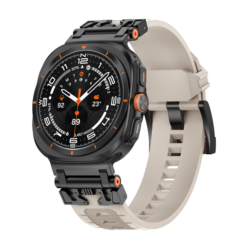 CALORA_ Armor Siliconen Band Voor Samsung Watch 7 Ultra Verstelbaar en Comfortabel