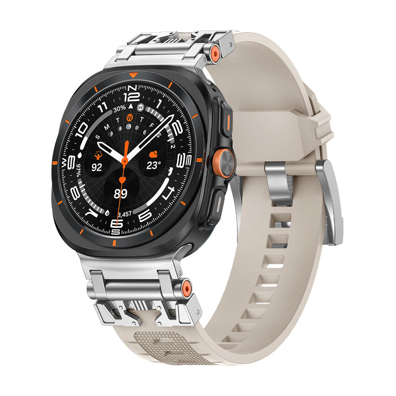 CALORA_ Armor Siliconen Band Voor Samsung Watch 7 Ultra Verstelbaar en Comfortabel