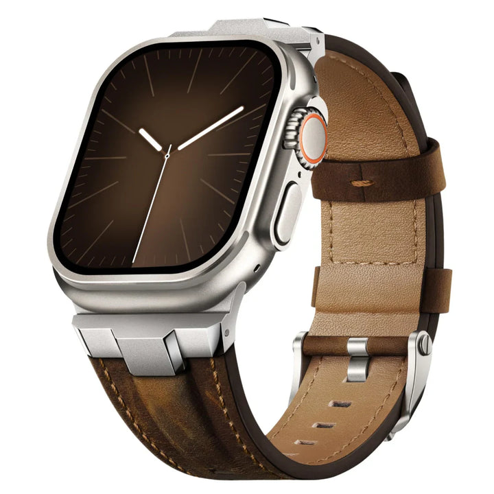 CALORA_ Avontuurlijke Leren Band Voor Apple Watch – Perfect Voor Buitenactiviteiten