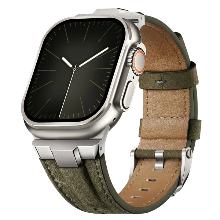 CALORA_ Avontuurlijke Leren Band Voor Apple Watch – Perfect Voor Buitenactiviteiten