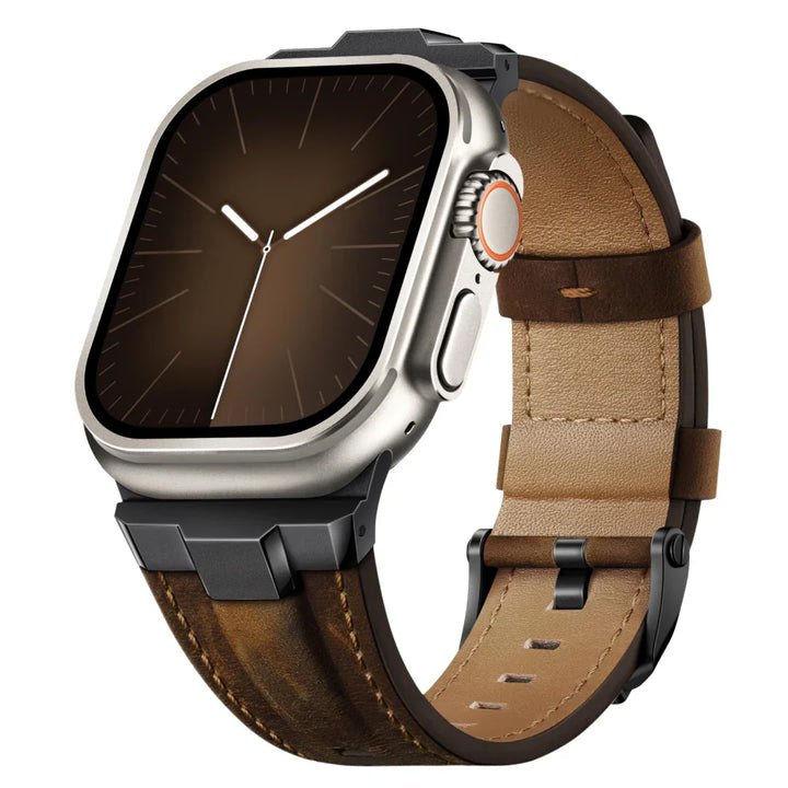 CALORA_ Avontuurlijke Leren Band Voor Apple Watch – Perfect Voor Buitenactiviteiten