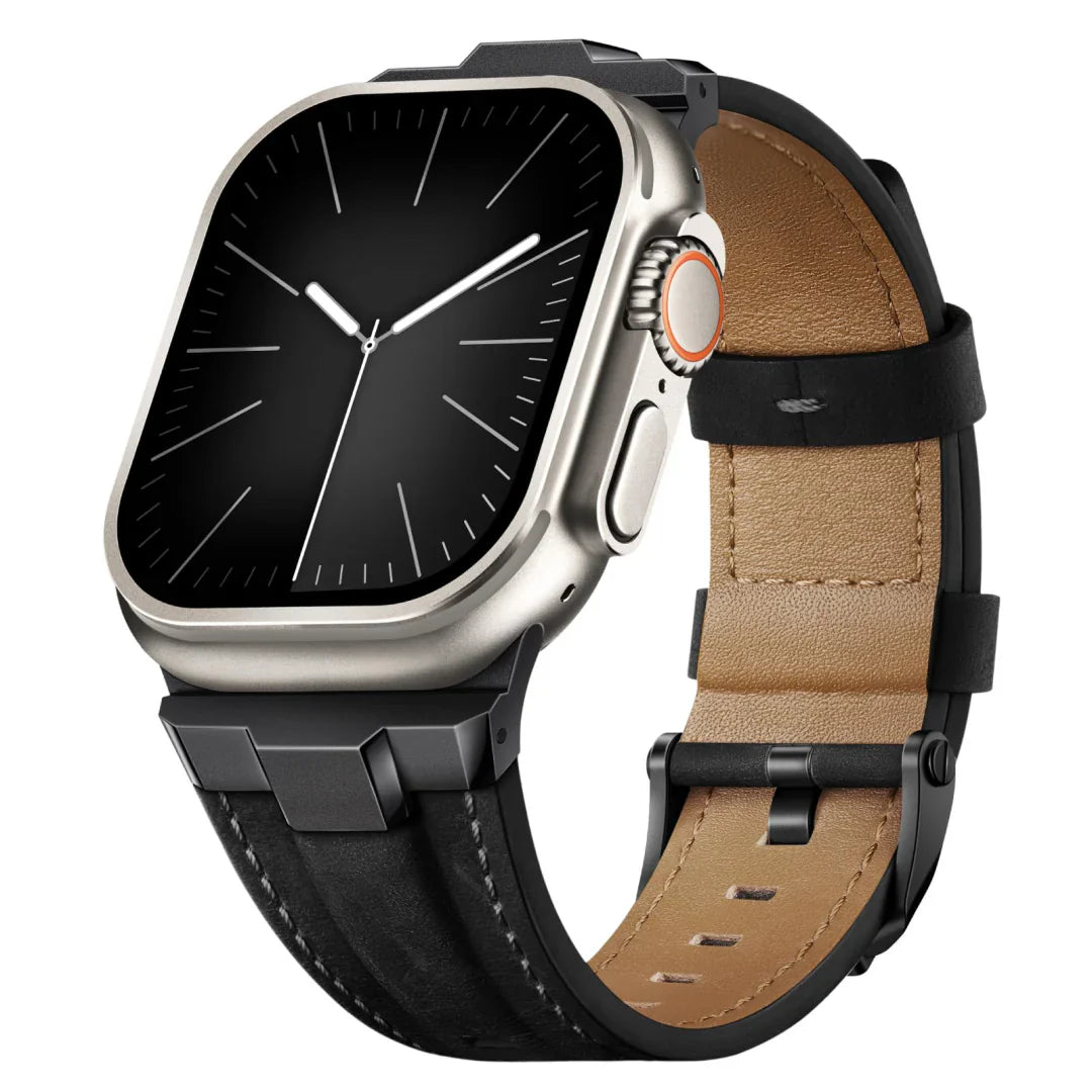 CALORA_ Avontuurlijke Leren Band Voor Apple Watch – Perfect Voor Buitenactiviteiten