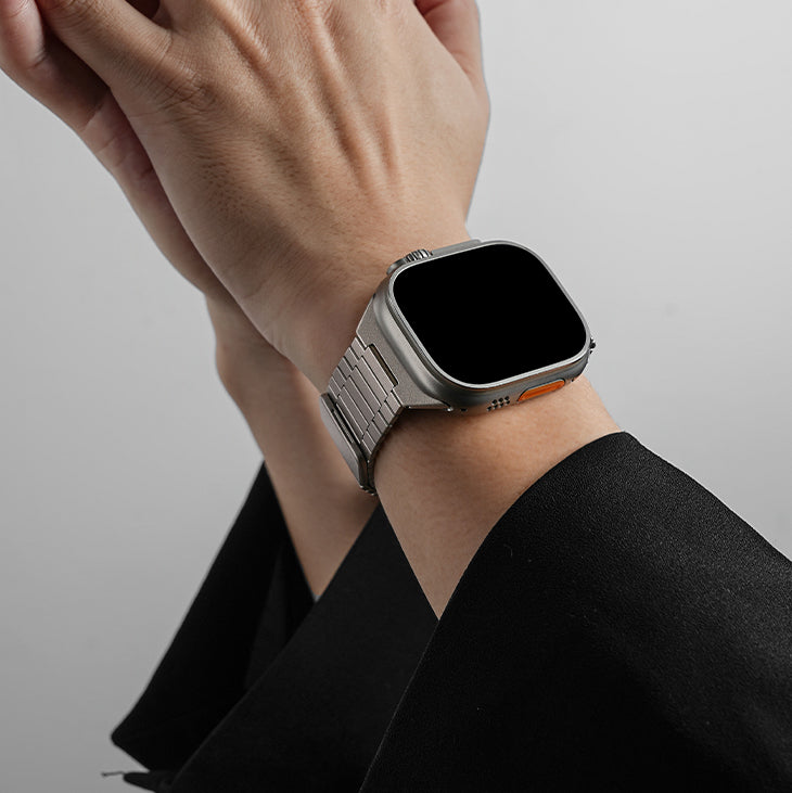 CALORA_ Bamboelinkband voor Apple Watch met Magnetische Sluiting en Comfort