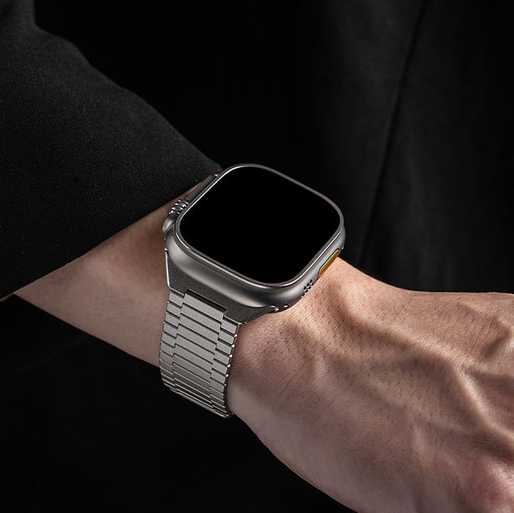 CALORA_ Bamboelinkband voor Apple Watch met Magnetische Sluiting en Comfort