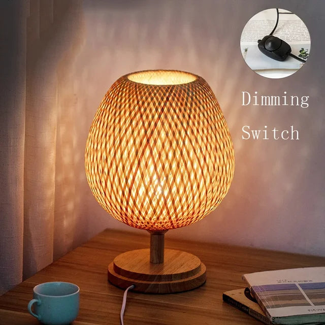 CALORA_ BambooCharm | Vintage Bamboe Tafellamp