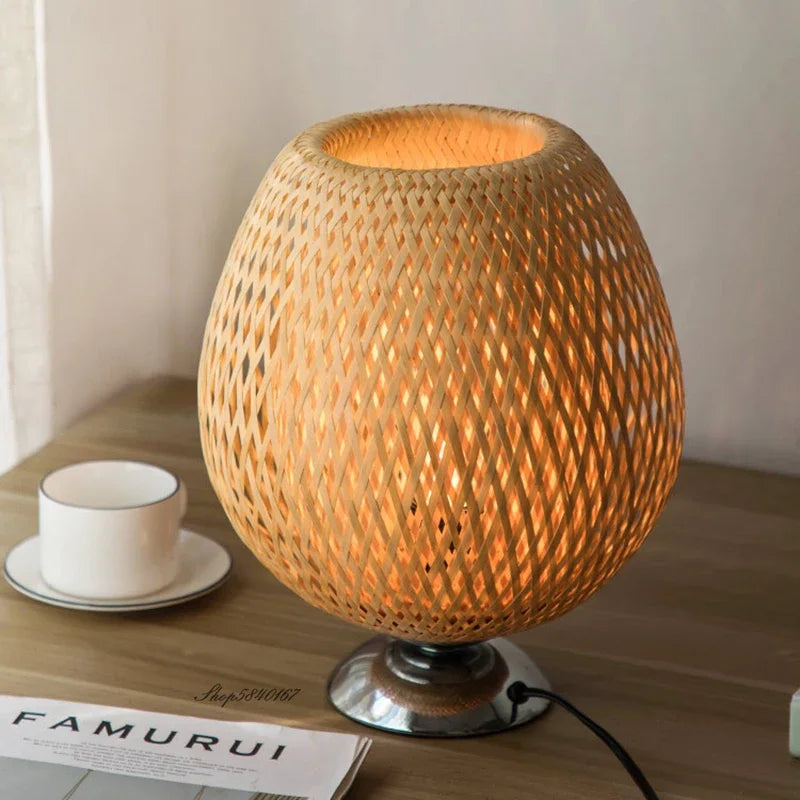 CALORA_ BambooCharm | Vintage Bamboe Tafellamp