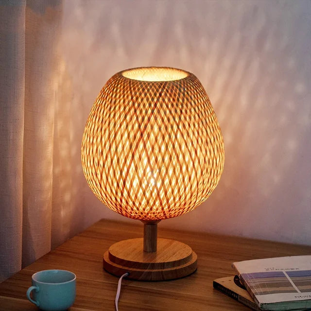 CALORA_ BambooCharm | Vintage Bamboe Tafellamp