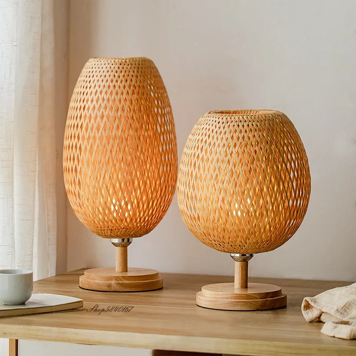CALORA_ BambooCharm | Vintage Bamboe Tafellamp